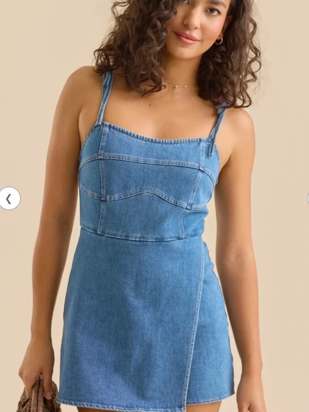 Altar’d State Payden Overlay Denim Romper - Picture 4 of 5